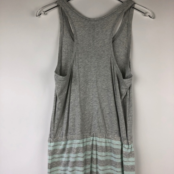 LOFT S Knit Maxi Dress Racerback Gray Green Casual - Picture 5 of 7